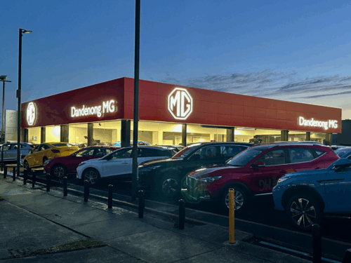 Signage for automotive brand MG